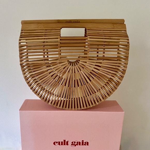 Cult Gaia Large Bamboo Ark Bag Natural Top Handle Bag - Picture 12 of 15